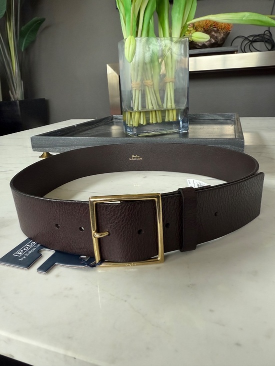 New Polo Ralph Lauren Square-Buckle Wide Leather Belt M main image 16
